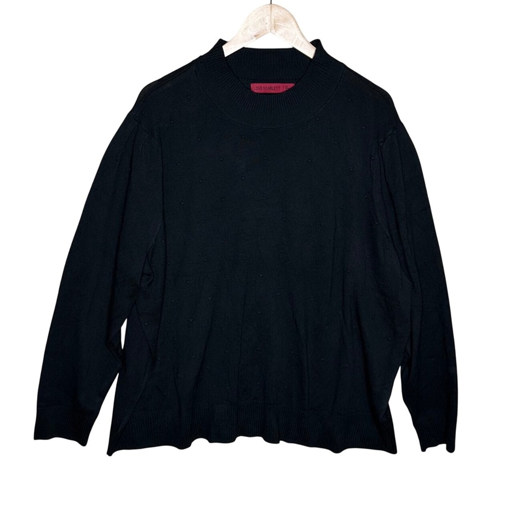 NWT Love Scarlett Cowl Neck Pullover Sweater size 3X Black